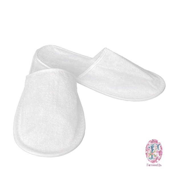 Тапочки Бюджет, закрытый мыс, махра (100% полиэстер), 2,5 мм (240 пар.)