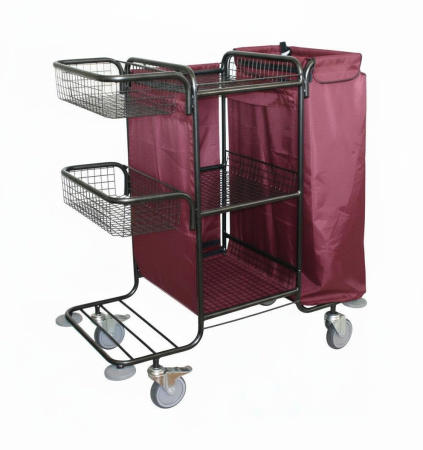 Тележка для горничных универсальная, Модель №1 (Бордовый)
