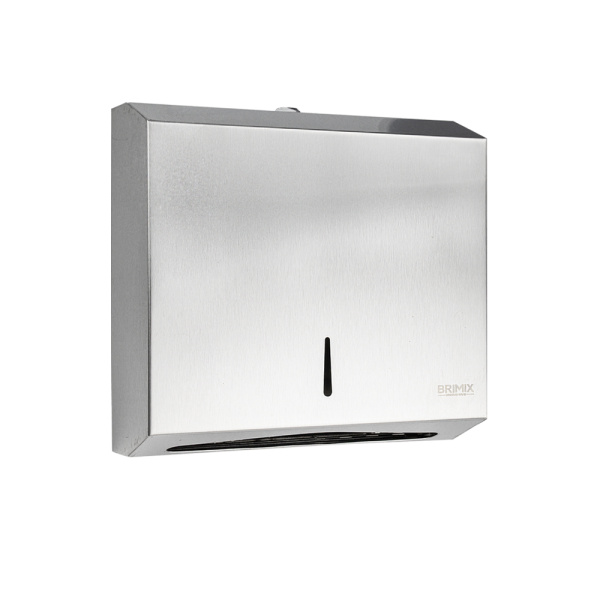 Диспенсер для бумажного полотенца Z сложения, на две пачки, с ключом, из нержавеющей стали, цвет САТ