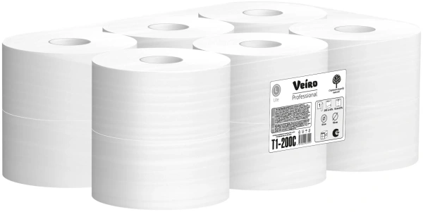 Бумага туалетная 1 сл. 200 м. / ВИК LITE / JUMBO Comfort, серая, восст. целлюлоза, от Веиро / Veiro