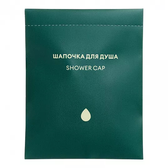 Шапочка для душа, упак. кам. бумага «No Name» зеленый / Shower cap