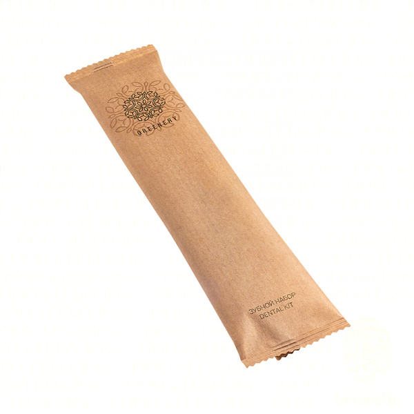 Зубной набор, упак. крафт-пакет «Greenery» / Dental kit (200 шт. Китай)