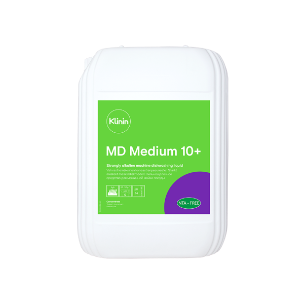 Сильнощелочное моющее средство для АПМ, в жесткой воде - MD Medium 10+ от Klinin (10 л.)