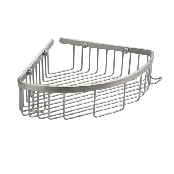 GFmark - Полочка 22 см одинарная, угловая, овальная, решётка, АНТИВАНДАЛЬНАЯ, из нержавеющей стали м (1 шт.)