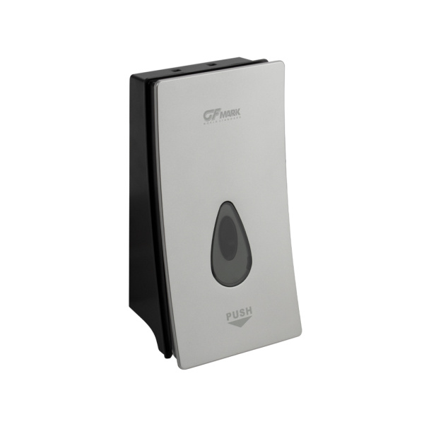 Дозатор жидкого МЫЛА, универсальный, пластиковый, СЕРЫЙ, с глазком - капля, 400 мл (1 шт.)