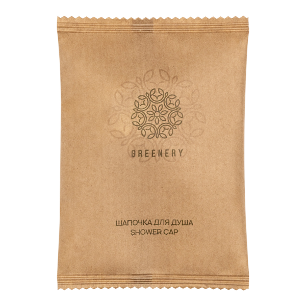 Шапочка для душа, упак. крафт-пакет «Greenery» / Shower cap (300 шт.)