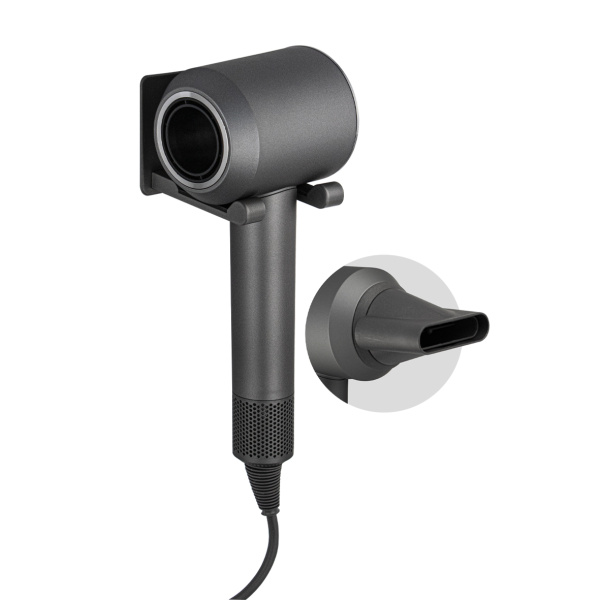 Фен для волос 1600 Вт. в ванную комнату настенный, цвет: Графит, кронштейн в комплекте - GFmark (1 шт.)