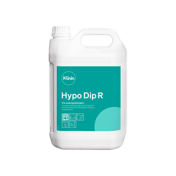 Дезинфекция и отбеливание посуды, методом замачивания на основе гипохлорита 5 л. - Хюпо Дип от Klinin