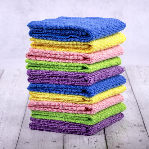  Салфетки из МИКРОФИБРЫ 30х30 см MULTI COLOUR, big pack, КОМПЛЕКТ 10 шт., 180 г/м2, LAIMA HOME, 607794