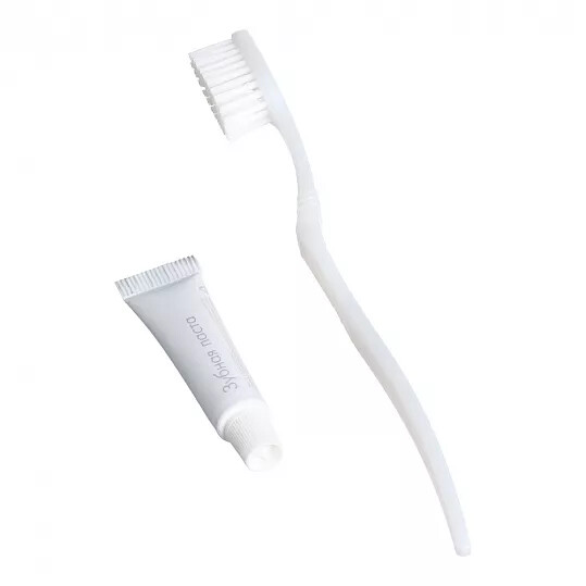  Зубной набор, упак. кам. бумага «No name» зеленый / Dental kit