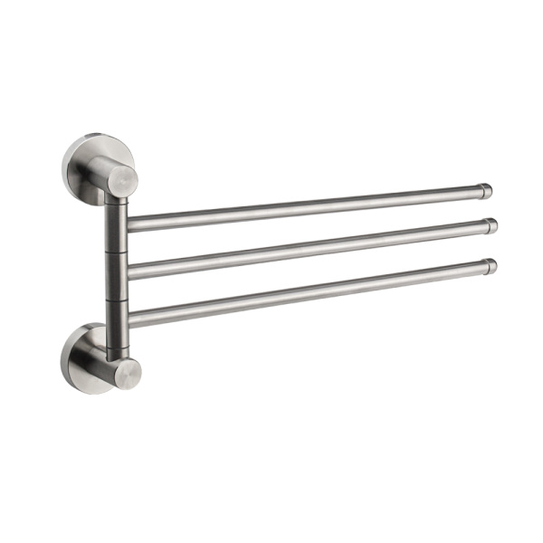 GFmark - Держатель полотенца поворотный, большой, тройной, с двойным креплением, из нержавеющей стал (1 шт.)