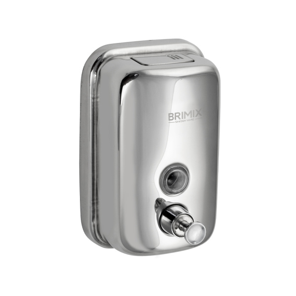 Дозатор для жидкого мыла 500 мл, настенный, с глазком, из нержавеющей стали марки 304, цвет ХРОМ. (1 шт.)