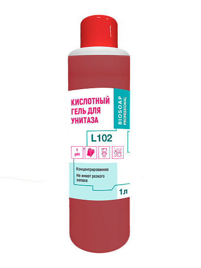 Кислотный концентрированный гель для унитазов (флакон) 1 л. - L102 BIOSOP от АиС / AISCHEAM (12 шт.)