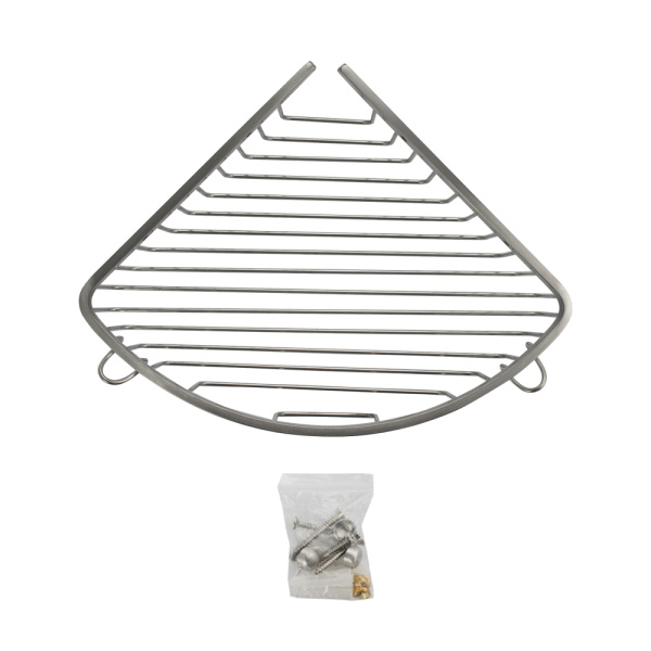 GFmark - Полочка 22 см тройная, угловая, овальная, решётка, АНТИВАНДАЛЬНАЯ, из нержавеющей стали мар