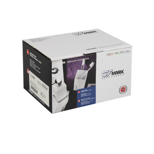 GFmark - Мыльница стеклянная с креплением к стене, из нержавеющей стали 80004