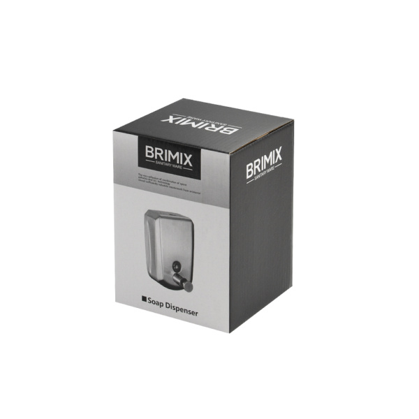 Дозатор жидкого мыла настенный, металлический, с глазком, из нержавеющей стали марки 304, на 500 мл