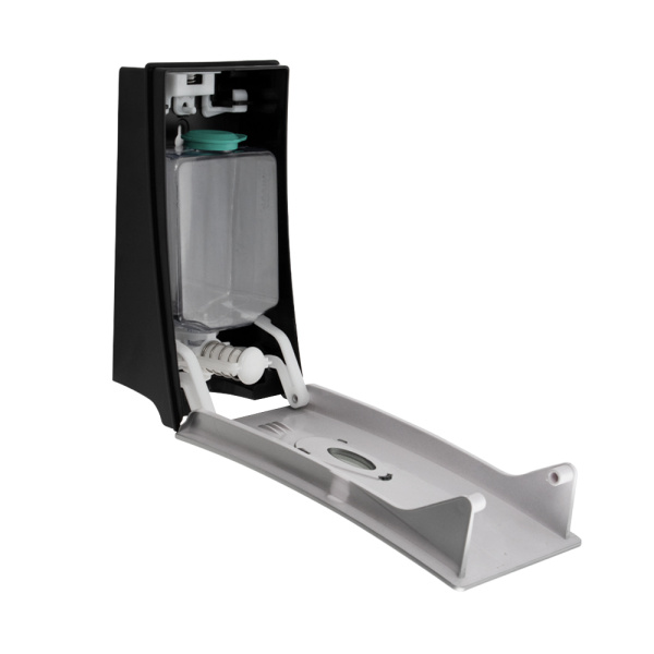 Дозатор жидкого МЫЛА, универсальный, пластиковый, СЕРЫЙ, с глазком - капля, 400 мл