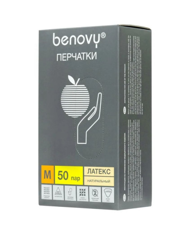  W-MLPF003 Перчатки Benovy диагностические одноразовые нестерильные латексные неопудренные