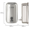  Дозатор для жидкого мыла LAIMA PROFESSIONAL INOX (гарантия 3 года), 1 л, нержавеющая сталь, зеркальный, 605393