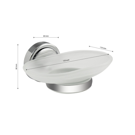 Мыльница стеклянная с креплением к стене