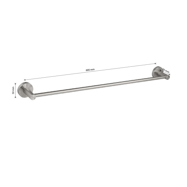 GFmark - Держатель для полотенца 600 мм, из нержавеющей стали, прямой 80001