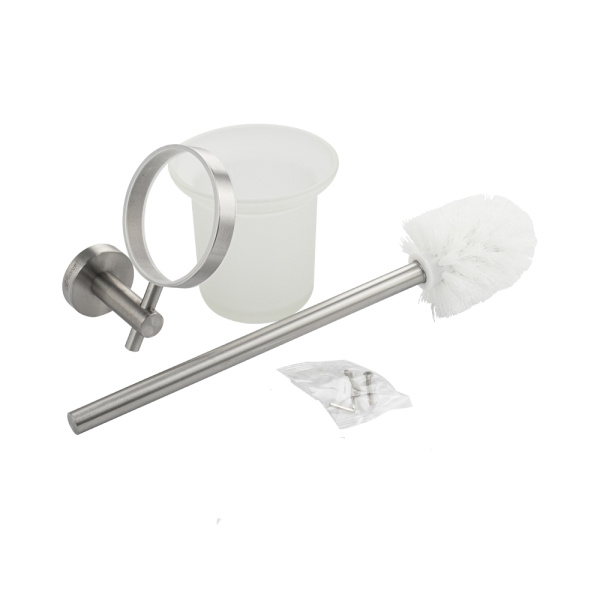 GFmark - Ёрш для унитаза, стеклянный, с креплением к стене, из нержавеющей стали 80162