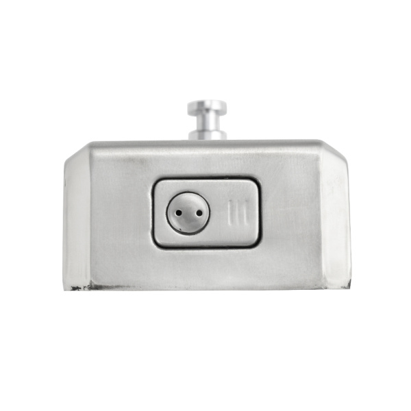 Дозатор жидкого мыла настенный, металлический, с глазком, из нержавеющей стали марки 201, на 800 мл,