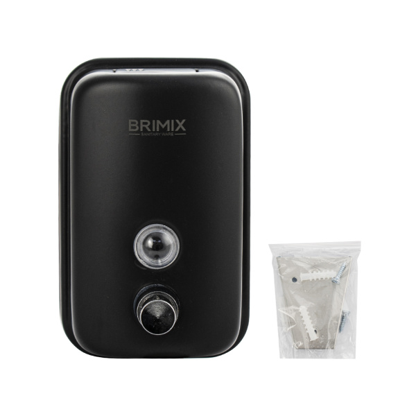 Дозатор для жидкого мыла 500 мл, настенный, с глазком, из нержавеющей стали марки 304, цвет ЧЁРНЫЙ.