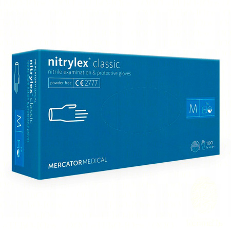  Перчатки нитриловые неопудренные nitrylex classic текструрированные р-р М 100шт.50 пар