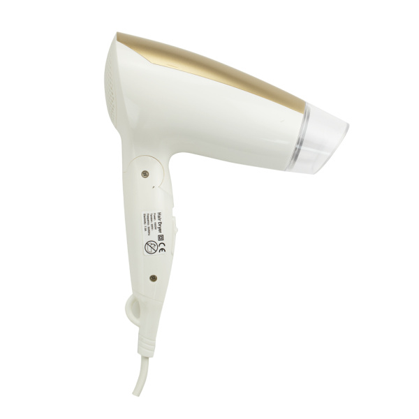 Фен для волос 1600 Вт. в ванную комнату, переноской без креплений, белый с золотом - GFmark