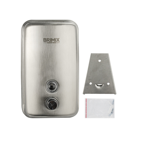 Дозатор для жидкого мыла 800 мл, настенный, с глазком, из нержавеющей стали марки SUS 304, цвет САТИ