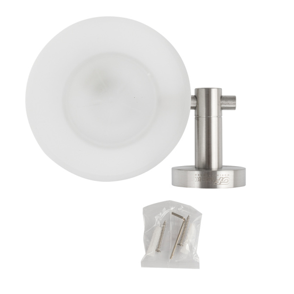 GFmark - Мыльница стеклянная с креплением к стене, из нержавеющей стали 80004