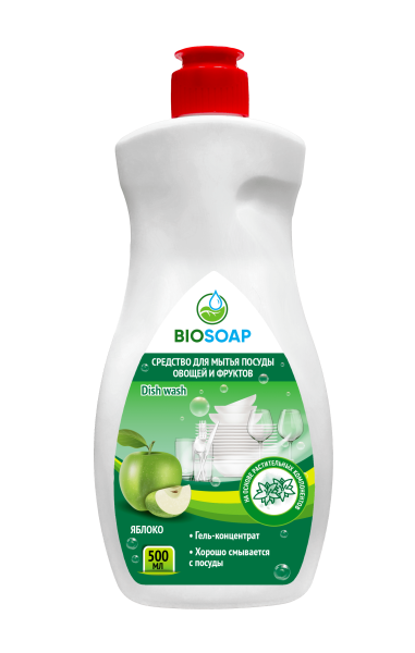  Для мытья и замачивания посуды Яблоко, 500 мл. (BIOSOAP PROFESSIONAL) от АИС / AISCHEM