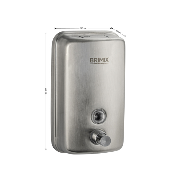 Дозатор для жидкого мыла 800 мл, настенный, с глазком, из нержавеющей стали марки SUS 304, цвет САТИ