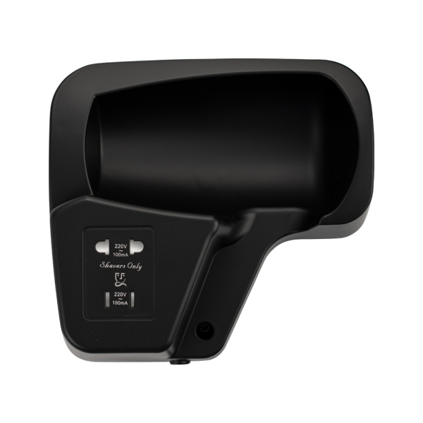 Фен для волос 1200 Вт. в ванную комнату с боковым креплением, с розеткой, черного цвета - GFmark