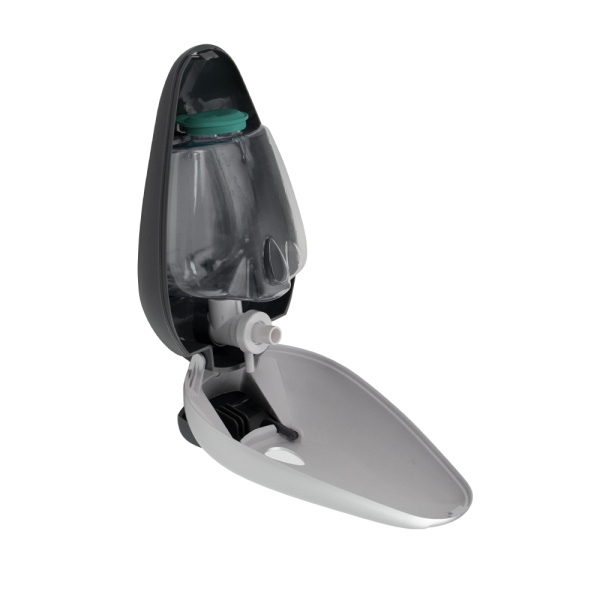 Дозатор жидкого МЫЛА, универсальный, пластиковый, СЕРЫЙ, с глазком - капля, 400 мл