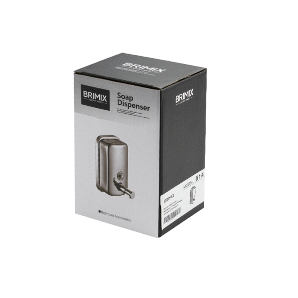 Дозатор для жидкого мыла 500 мл, настенный, с глазком, из нержавеющей стали марки 304, цвет САТИН.