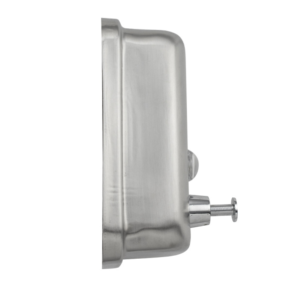 Дозатор для жидкого мыла 500 мл, настенный, с глазком, из нержавеющей стали марки 304, цвет САТИН.