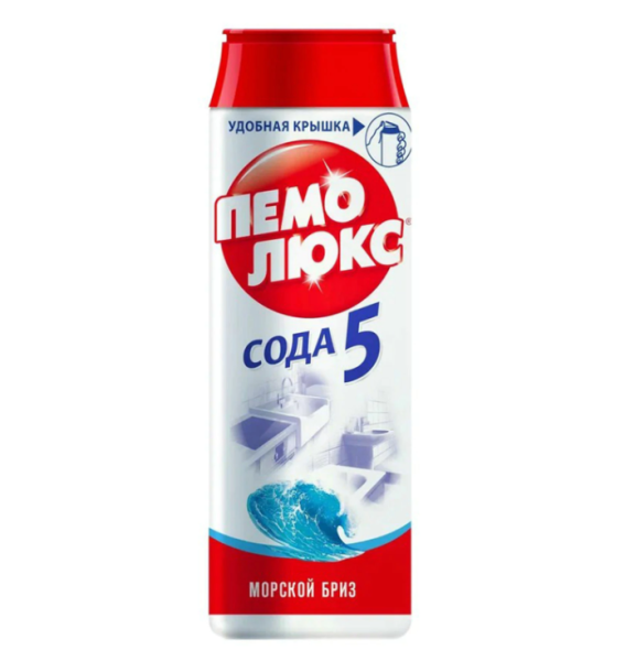  Чистящее средство 480 г, ПЕМОЛЮКС Сода-5/7 "Морской бриз", порошок