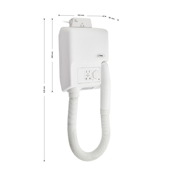 Фен для волос 900 Вт. с гибким шлангом, в ванную комнату с розеткой - GFmark