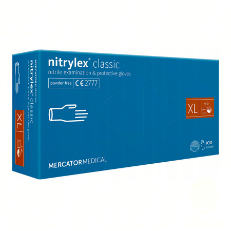  Перчатки нитриловые неопудренные nitrylex classic текструрированные XL 100 шт. 50 пар.