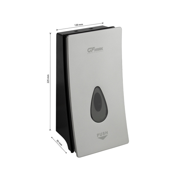 Дозатор жидкого МЫЛА, универсальный, пластиковый, СЕРЫЙ, с глазком - капля, 400 мл