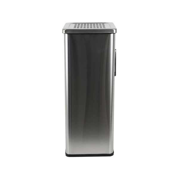 Урна с пепельницей прямоугольная, из нержавеющей стали SUS 410, Ш-30см, В-61см, Г-24см, 40л, с пласт