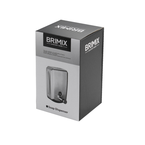 Дозатор жидкого мыла настенный, металлический, с глазком, из нержавеющей стали марки 201, на 800 мл,