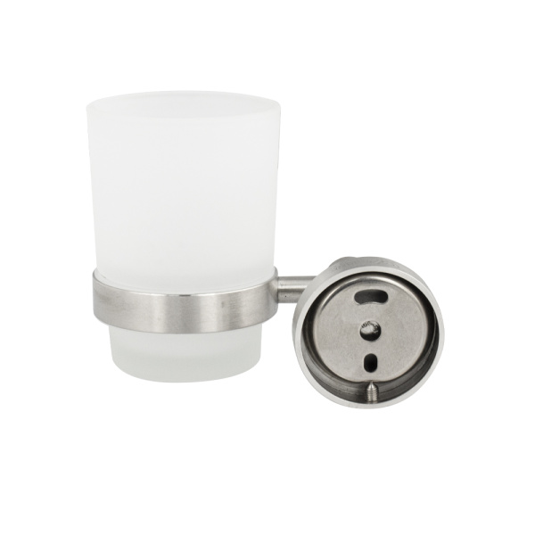 GFmark - Стакан стеклянный, с креплением к стене, из нержавеющей стали 80005