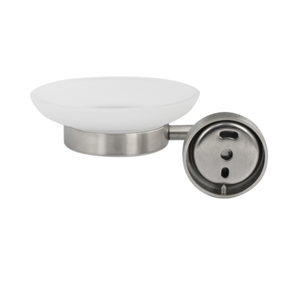 GFmark - Мыльница стеклянная с креплением к стене, из нержавеющей стали 80004