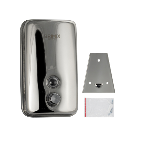 Дозатор для жидкого мыла 800 мл, настенный, с глазком, из нержавеющей стали марки SUS 304, цвет ХРОМ