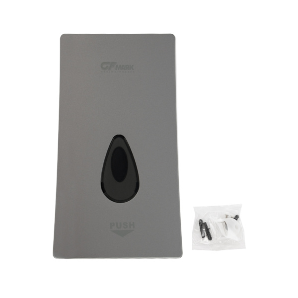 Дозатор жидкого МЫЛА, универсальный, пластиковый, СЕРЫЙ, с глазком - капля, 400 мл