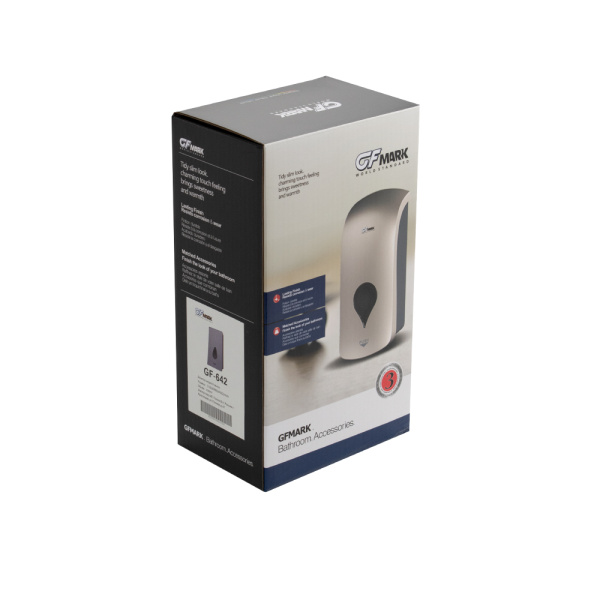 Дозатор жидкого МЫЛА, универсальный, пластиковый, СЕРЫЙ, с глазком - капля, 400 мл