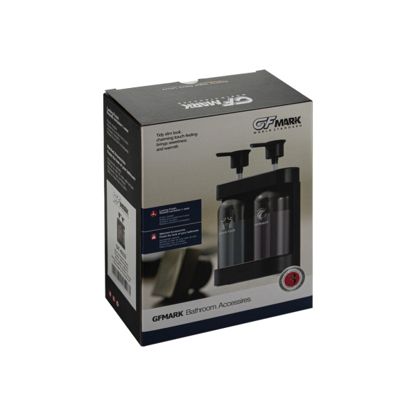 GFmark - Дозатор для жидкого мыла, антивандальный, двойной ( 2 х 380 мл ), из высокопрочного АБС пла